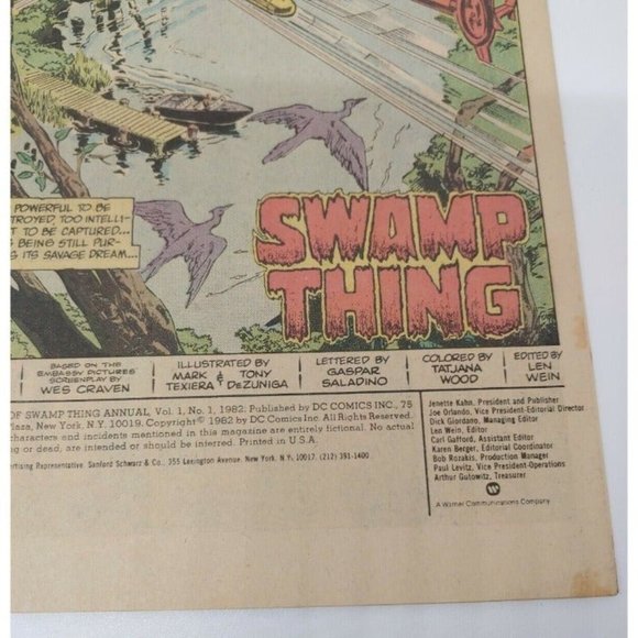 DC Comics Swamp Thing Annual Issue #1 Movie Adaptation Issue 1982 Wes Craven - Picture 10 of 11
